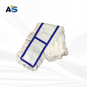 A&S Durable 5x24 White Dust <b>Mop</b> with Synthetic Polyester Fibers Cut-End Design and White Backing for Multi-Floor <b>Cleaning</b> - Product Image 3
