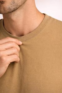 Classic Crew Neck Long Sleeve <b>Shirt</b> Men Custom Logo Embroidery Blank Soft Breathable Corduroy <b>Patchwork</b> Gym Training - Product Image 5