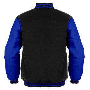 Chaqueta Varsity de Lana para Hombre con Logotipo Personalizado, Mangas de Cuero Genuino, Precio de Fábrica, Chaqueta Bomber Lisa al por Mayor WVJ-0031C - Product Image 5