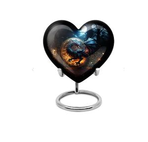 Urne funéraire mini en métal noir, design pistolet, en forme de cœur, avec support, idéale pour adultes et nourrissons - Vente chaude - Product Image 5