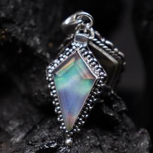 NIKHIL GEMS Aurora Opal <b>Locket</b> Pendant 925 Sterling Silver Plated Handmade Compartment Box Vintage Engagement Third Party - Product Image 5