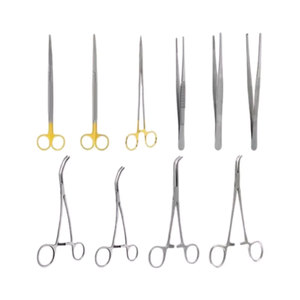 Kit de Cirugía Torácica de Acero Inoxidable de 10 Piezas, Instrumentos Quirúrgicos Manuales de Uso Médico Veterinario - Product Image 1