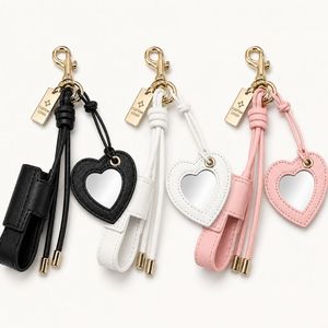 Porte-rouge à lèvres en cuir PU avec miroir en forme de cœur, logo personnalisé - Product Image 4