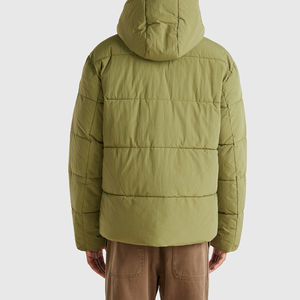 Plus Size Outdoor Hooded Bubble <b>Jacket</b> for Men 2026 Custom Logo Warm Quilted Cotton Filled Puffer <b>Jacket</b> Polyester/Nylon Fabric - Product Image 2