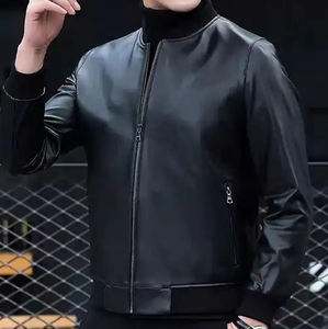 แจ็คเก็ตหนังแท้กันน้ำสีดำเรียบง่ายสำหรับผู้ชาย  แจ็คเก็ตหนังลำลองทันสมัยสำหรับฤดูหนาว  เสื้อคลุมผู้ชาย  CP-MLJ-01 - Product Image 5