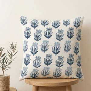 Housse de coussin luxueuse en coton faite à la main avec fermeture éclair, motifs ethniques imprimés au bloc, style Moghol, 20x20, provenant d'un grossiste indien - Product Image 1