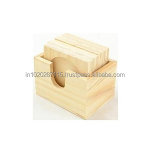 Ensemble de sous-verres en bois pour thé tasses à café tasses verres à manger cuisine table bureau bureau fabriqué à la main finition en bois naturel - Product Image 1