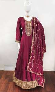 Cosido Tamaño XL Seda pesada Shalwar Kameez con 2 márgenes 3M Flair & Premium Silk Dupatta-una declaración de moda de fiesta real - Product Image 3