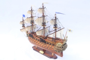 Modèle de bateau à voile en bois fait main - Navire français du XVIIe siècle, modèle réduit, décoration pour la maison ou le bureau, Le Soleil Royal - Product Image 6