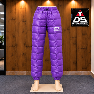 Women's Streetwear Elastic Waist Full Length Padded Style Quilted Puffer <b>Trousers</b> Casual Winter Wear Loose Fit <b>Harem</b> Style - Product Image 1