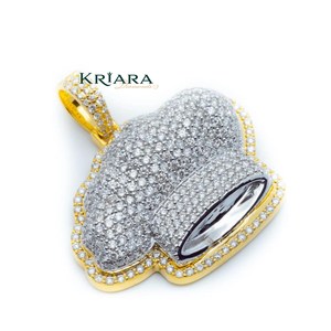 Colgante de Sombrero de Chef, Chapado en Plata 925, Diamante Cultivado en Laboratorio, Corte Brillante Redondo, Joyería de Lujo Unisex para Uso Diario - Product Image 4