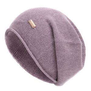 Bonnet Confortable en Coton/Laine Tricoté, Chapeau d'Hiver Chaud à Revers Côtelé, Extensible et Ajustable, Casquette Unisexe - Product Image 1