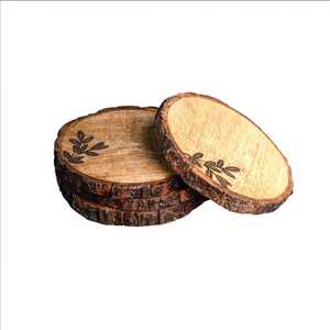 Handmade Luxury Wooden <b>Tree</b> Coaster for Tea Ceremony Round Eco-Friendly Natural Wood Coasters 350mm Diameter - Product Image 4