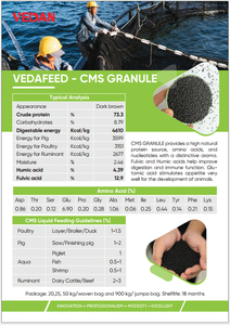 VEDAFEED CMS-GRANULE Granulés de qualité supérieure pour l'alimentation animale (molasses concentrée soluble) pour porcs, bovins, poissons, chevaux, chiens - Product Image 3