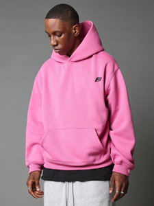 Sweat à capuche pour homme en molleton 100% coton de qualité supérieure, coupe décontractée, épaules tombantes, lourd, respirant, séchage rapide, style streetwear - Product Image 2