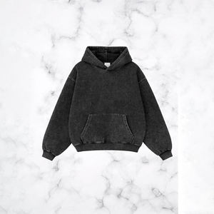 Sudadera con Capucha Personalizada OEM, Lavada al Ácido, Estilo Vintage, Desgastada, 500gsm, con Cierre, para Hombre - Product Image 5