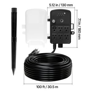 Multipresa da Esterno con Cavo di Prolunga da 30 Metri, Telecomando, Timer Crepuscolare, Copertura Impermeabile e Picchetto per Uso Esterno - Product Image 6