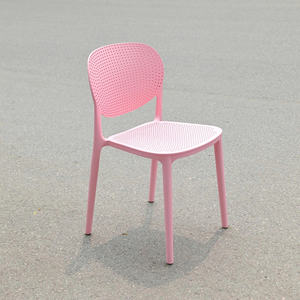Silla de Jardín de Plástico Moldeado Moderna de Alta Gama, Color Rosa, con Orificios, Impermeable, Duradera, Cómoda y Apilable, Muebles para Exteriores - Product Image 2