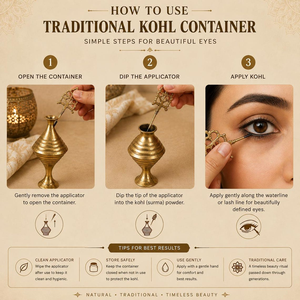 Contenedor de Kohl de Latón Tradicional con Aplicador, Estilo Vintage Decorativo Surmedanlik, Soporte para Kajal, Recipiente Antiguo para Surma, Belleza - Product Image 3