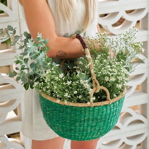 Seagrass <b>basket</b> with one handle custom color Handmade Storage <b>Basket</b> Wholesale eco-friendly Made Viet Nam - Product Image 6
