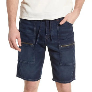 Shorts de Mezclilla Casuales Azules de Cintura Alta para Hombre, de Alta Calidad, Cintura Elástica, Secado Rápido, Tela de 180g - Product Image 5