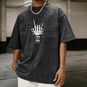 Camiseta Personalizada para Hombre, 100% Algodón Grueso, Corte Regular, Cuello Redondo, Serigrafía, Lavada, Diseño Sólido, Transpirable y Ecológica - Product Image 1