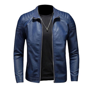Veste en cuir véritable chaude pour homme avec doublure thermique, conçue pour l'hiver et le froid, usage quotidien, logo sur le devant - Product Image 1