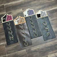 Porte-écharpe en cuir de vachette de haute qualité 2025, fait à la main, avec motif à carreaux, organisateur et accessoire de décoration de style western