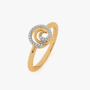 Women's Yellow Gold labgrown Diamond <b>Ring</b> Round Brilliant Cut Spiral Design Engagement <b>ring</b> 10K,14K,18K solid gold & <b>925</b> <b>Silver</b> - Product Image 2