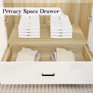 Grande armadio in legno armadio stendino 2 Pack camera da letto armadio porta armadio cassetti armadi Armiores in legno armadi - Product Image 5