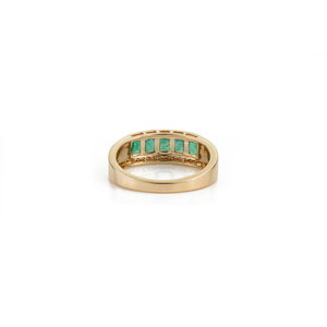 Anillo de Boda Clásico de Diseño Sencillo con Esmeralda y Diamantes en Oro Amarillo de 14K, Piedra de Nacimiento de Mayo, Joyería Recién Llegada - Product Image 6