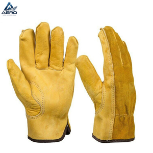 Guantes de Trabajo de Cuero Vacuno de Primera Calidad, Palma de Grano Completo para Máxima Durabilidad, Protección Reforzada, Guantes para Conductor - Product Image 3