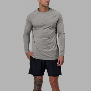 Custom Polyester Breathable 4-way Stretch Double Layer Gym Athletic Workout <b>Men</b> <b>Long</b> Sleeve Tshirt <b>Shorts</b> Sets <b>Men's</b> <b>Shorts</b> - Product Image 1