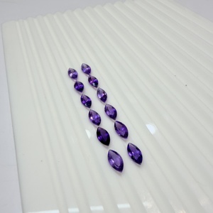 Ametyste naturelle taille marquise certifiée IGI, pierres précieuses en vrac 4x8mm violettes pour la fabrication de bijoux - Product Image 1