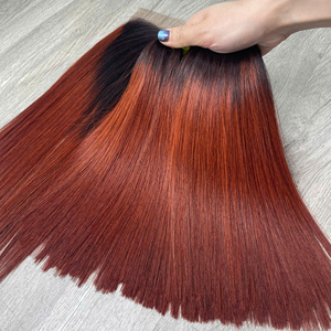 High Quality 100% Virgin Vietnamese for Ombre <b>Chestnut</b> Bone Straight Super Double Drawn Human Hair Extensions Factory Priced - Product Image 1