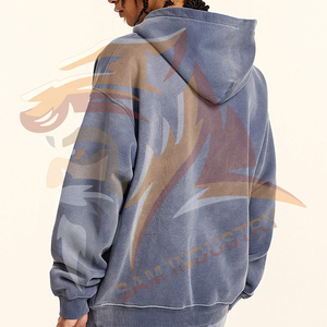 Sweat-shirts à capuche respirants pour homme, coupe classique, manches longues, 100% coton molletonné, entièrement personnalisables, écologiques, surdimensionnés - Product Image 2