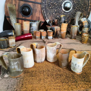 100% tasse de corne de boeuf de haute qualité meilleure qualité corne de buffle naturelle chope de corne de boeuf tasse sculptée à la main avec taille personnalisée FWE - Product Image 2