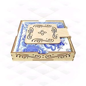 Boîte à mouchoirs décorative classique en bois, porte-serviettes découpé au laser, distributeur de serviettes ornemental pour la maison, la salle de bain, la chambre d'hôtes - Product Image 2