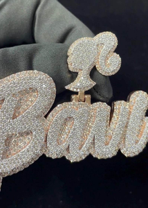 Collar con Colgante de Moissanita Personalizado con Nombre, Letra en Script con Incrustaciones de Diamantes, Joyería de Lujo Estilo Hip Hop, Regalo Elegante para Hombres y Mujeres, Cumpleaños, Boda - Product Image 4