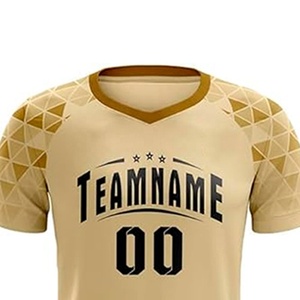 Nuevo diseño de alta calidad barato Pakistán naranja juvenil uniforme de fútbol transpirable hombres fútbol desgaste conjunto cuello en V manga corta - Product Image 4