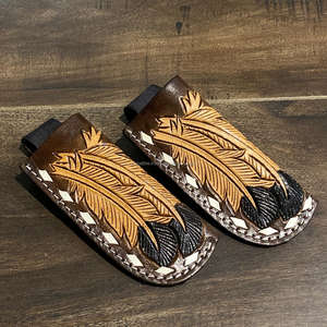 ปลอกมีดหนังแท้แบบใช้มือพับได้สำหรับล่าสัตว์แบบตะวันตกทนทานและมีสไตล์สำหรับใช้งานกลางแจ้ง - Product Image 5