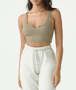 Débardeur court en coton personnalisé pour femme avec logo brodé, sexy, respirant, tricoté, sans manches, camisole Supaling - Product Image 5