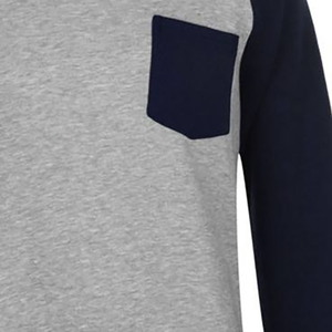 เสื้อสเวตเชิ้ตแขนยาวทรงแร็กแลนสีเทากรมท่าสำหรับผู้ชาย คอกลม มีกระเป๋า สวมใส่สบาย ทรงปกติ ผ้าถักนิตติ้ง ผ้าฝ้าย เหมาะสำหรับใส่ในฤดูใบไม้ร่วง - Product Image 4