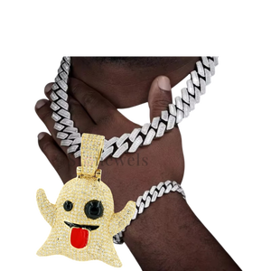 Colgante de Lujo de Plata de Ley 925 con Moissanita, Diseño de Fantasma Personalizado, Estilo Hip Hop, Joyería Fina de Alta Calidad - Product Image 1