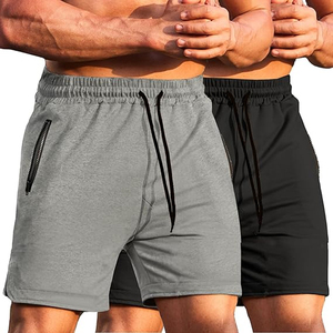 Wholesale Men Cotton Casual Shorts Elastic Waist <b>Drawstring</b> Plain Summer Shorts Custom Logo OEM Factory Price - Product Image 1