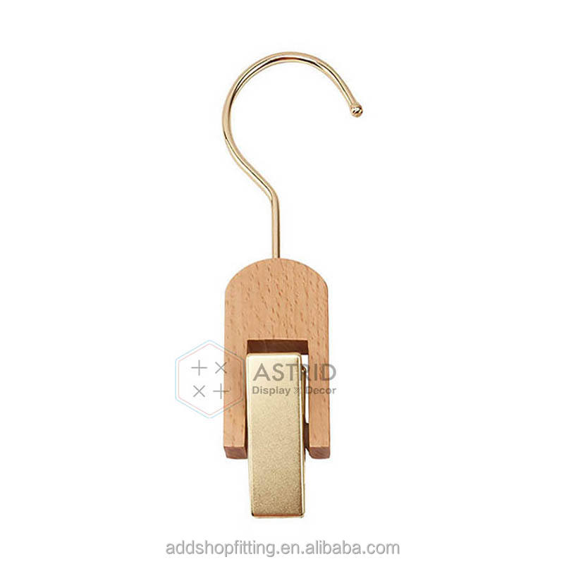ที่แขวนแบบตะขอไม้สีทองขนาด H18ซม.