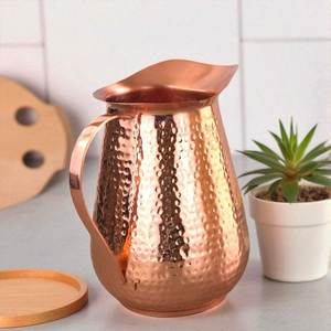 Ensemble de carafes en cuivre pour une expérience culinaire haut de gamme, ensemble de service d'eau en métal avec verres, vaisselle de table durable et réutilisable - Product Image 3