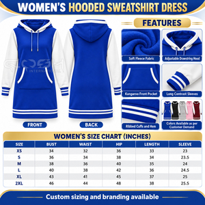 เสื้อสเวตเตอร์มีฮู้ดสีน้ำเงินขาวของ Cosh International Sorority Sisterhood แขนยาว มีกระเป๋า ผ้าฝ้ายถักแบบลำลอง สำหรับฤดูใบไม้ร่วง - Product Image 6