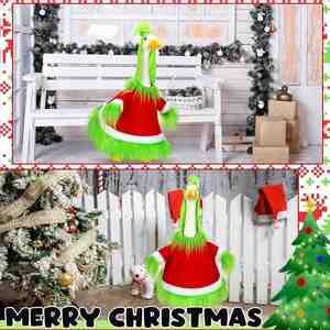 Tenue de Noël amusante pour statue de jardin, vêtements de décoration extérieure pour pelouse, ensemble mignon pour oie de porche - Product Image 6