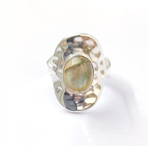 Handcrafted <b>Labradorite</b> Gemstone <b>Ring</b> Men's 925 Silver Wide Band Designer Collection Everyday & Any Occasion Wear - Product Image 2